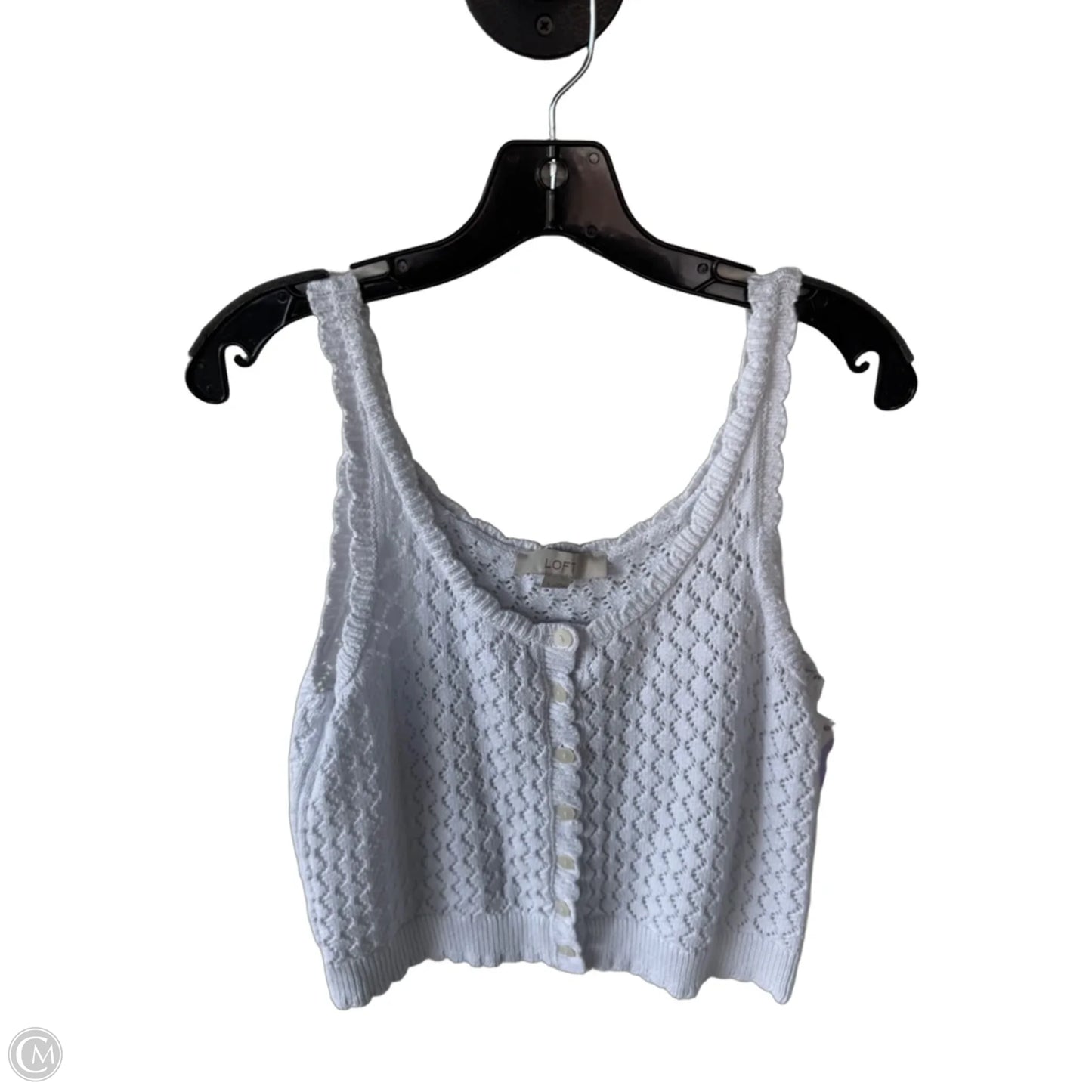 Vest Sweater By Loft In White, Size: L