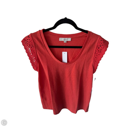 Top Short Sleeve By Loft In Orange, Size: M