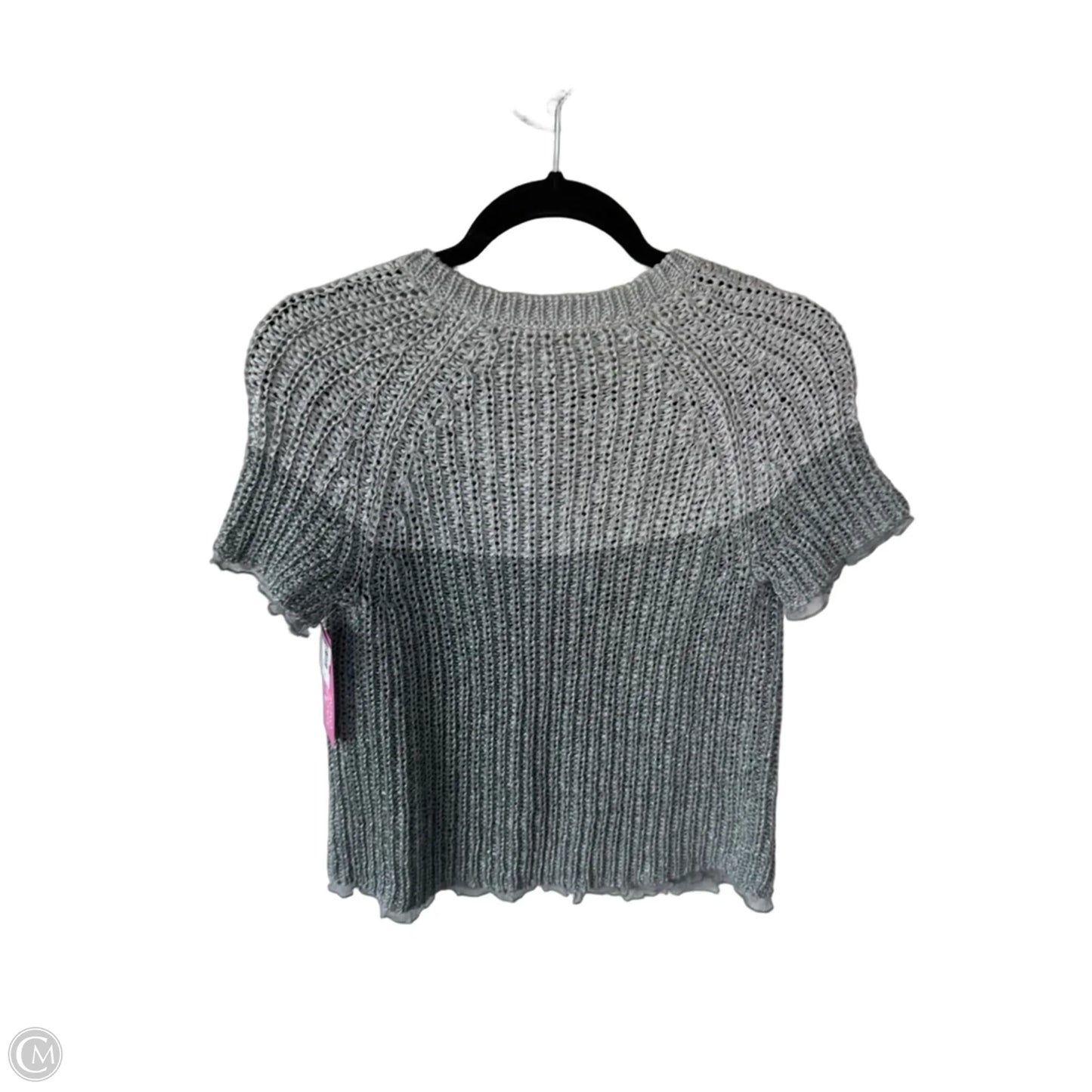 Sweater Short Sleeve By Chicos In Grey & Silver, Size: M