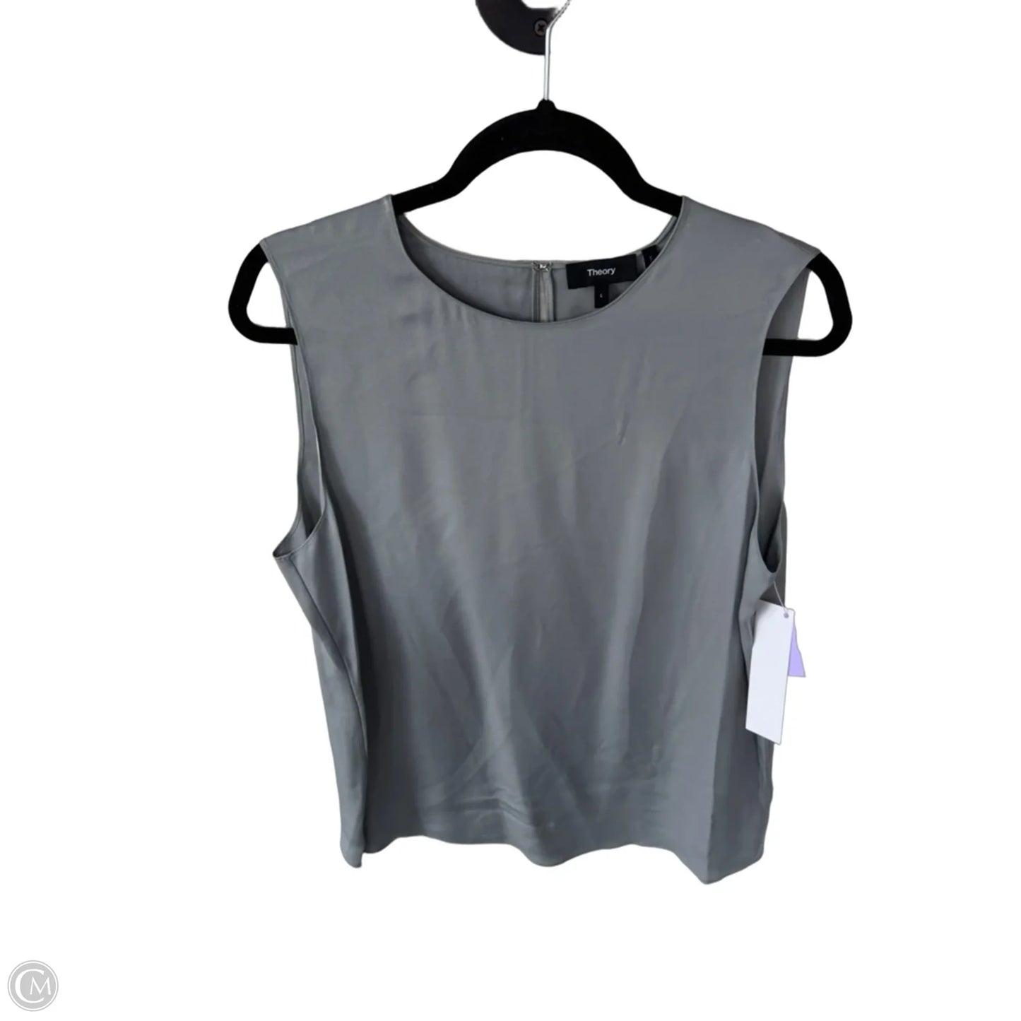 Top Sleeveless By Theory In Grey, Size: L
