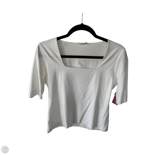 Top Short Sleeve Basic By Akris In White, Size: L