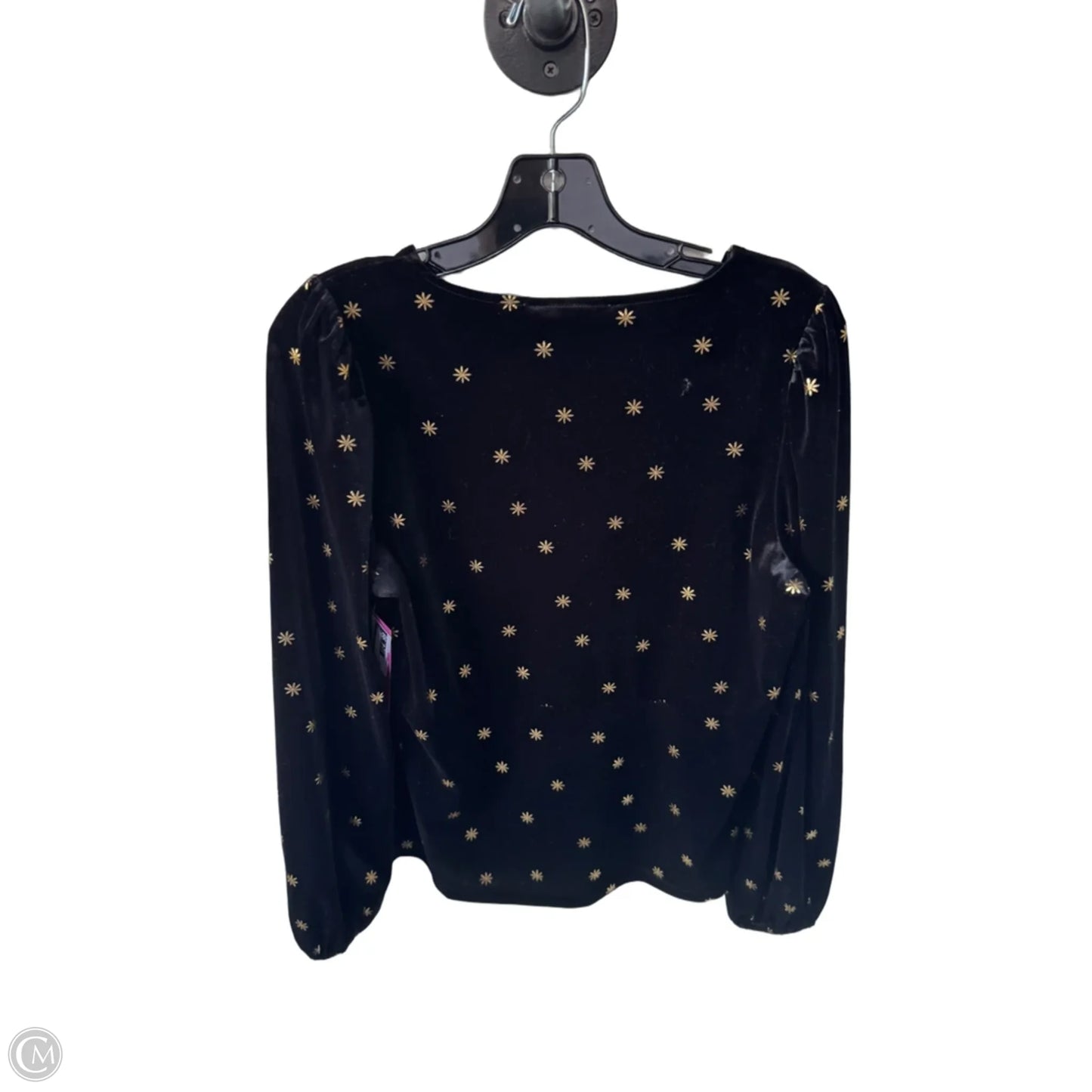 Top Long Sleeve By Loft In Black & Gold, Size: M