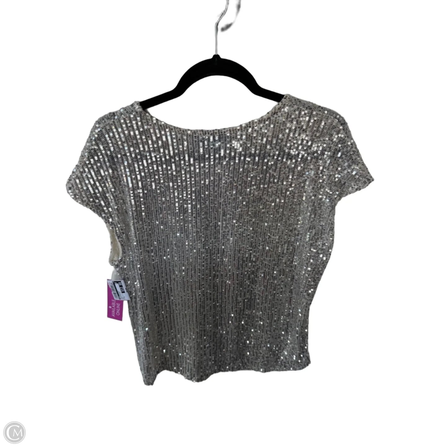 Top Sleeveless By Cece In Cream & Silver, Size: M