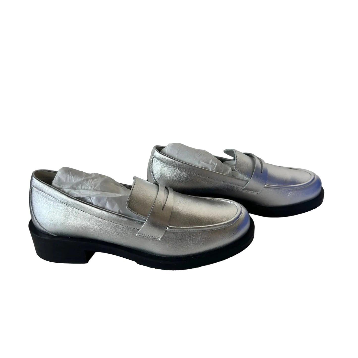Shoes Designer By Stuart Weitzman In Silver, Size: 8.5