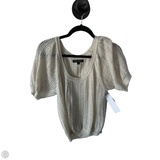 Sweater Short Sleeve By Express In Cream, Size: S