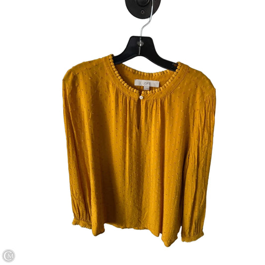 Top Long Sleeve By Loft In Yellow, Size: M
