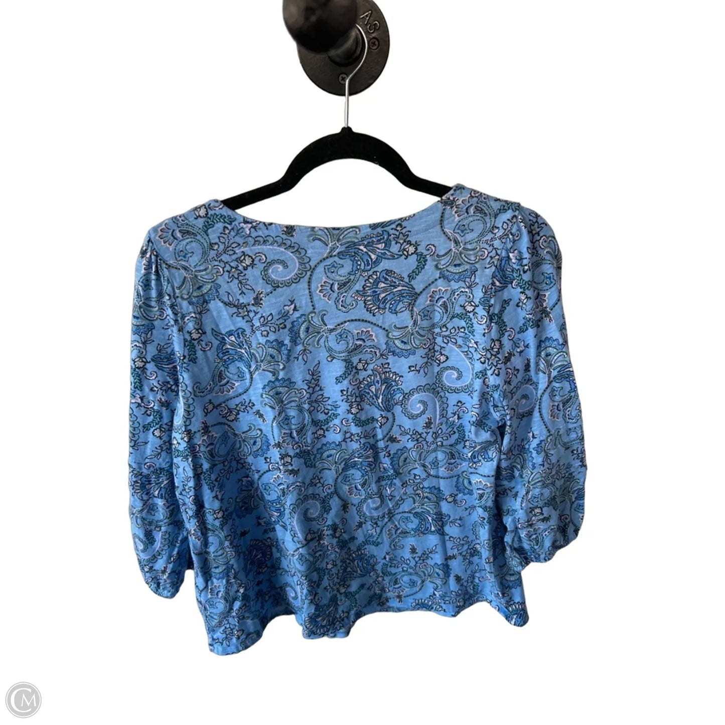 Top 3/4 Sleeve By J. Jill In Blue & White, Size: M