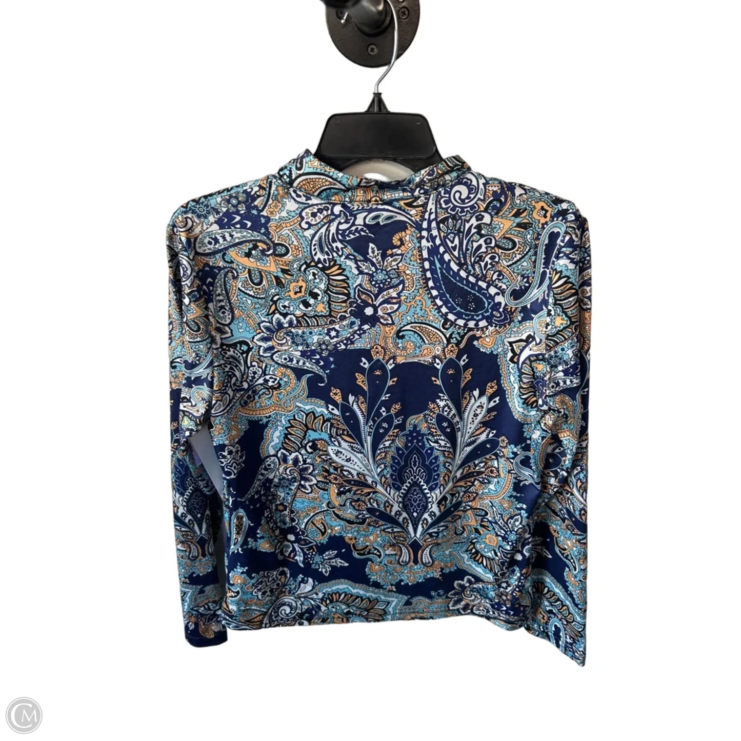 Athletic Top Long Sleeve Collar By Clothes Mentor In Blue & Yellow, Size: M