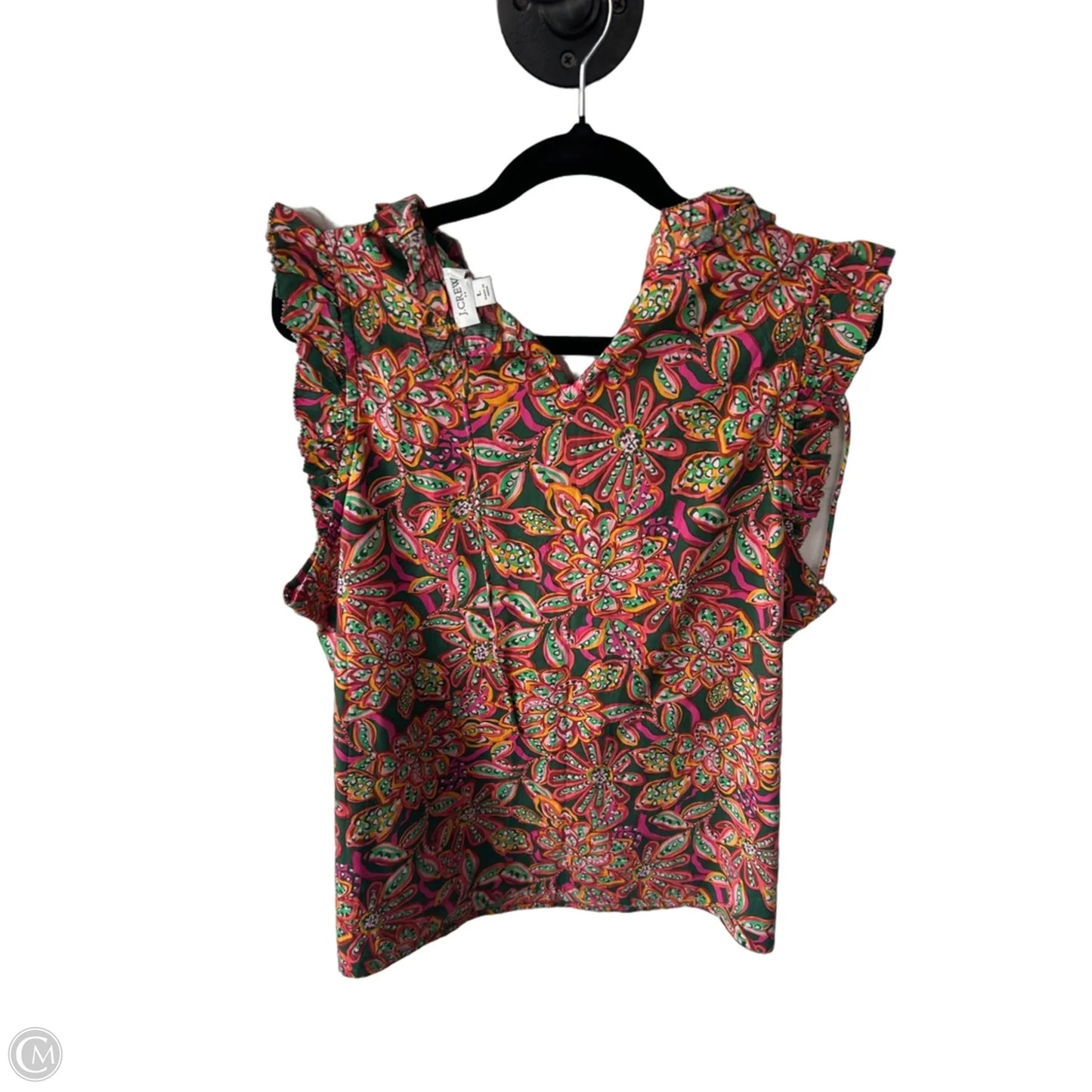 Top Short Sleeve By J. Crew In Green & Pink, Size: L