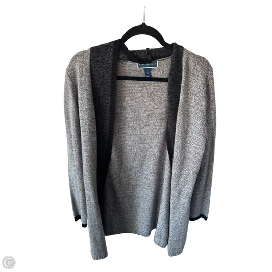 Sweater Cardigan By Karen Scott In Black & Grey, Size: M