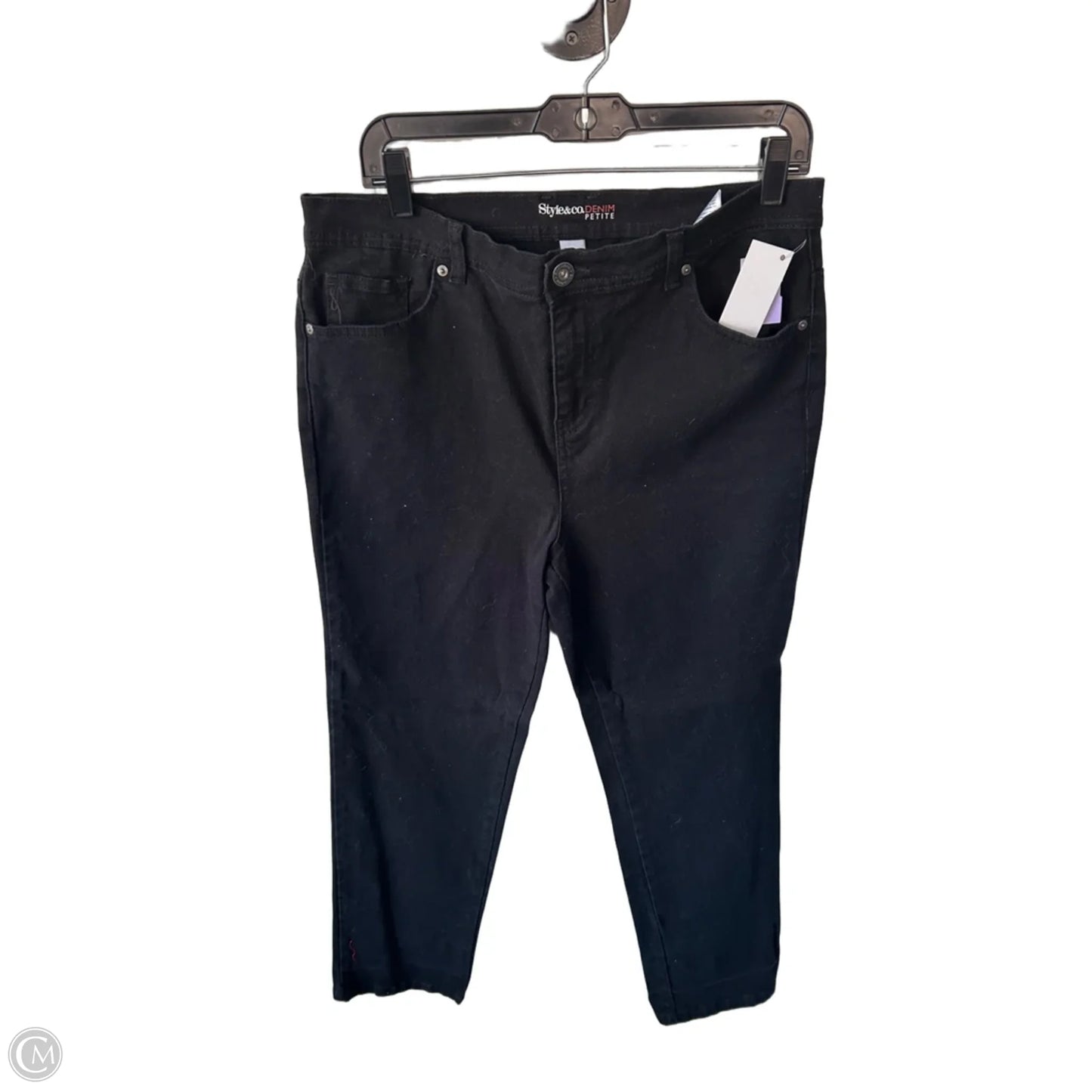 Jeans Straight By Style And Company In Black Denim, Size: 14p