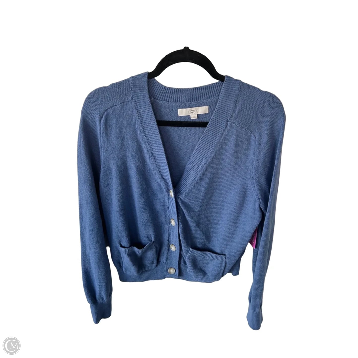 Sweater Cardigan By Loft In Blue, Size: M