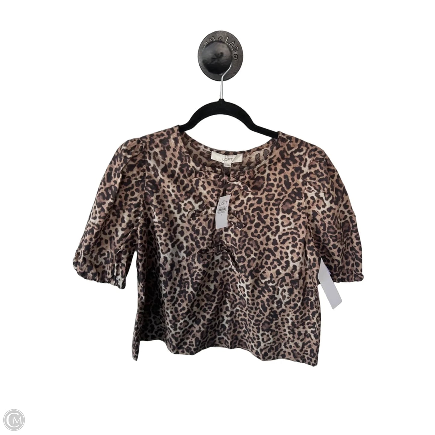 Top Short Sleeve By Loft In Animal Print, Size: S