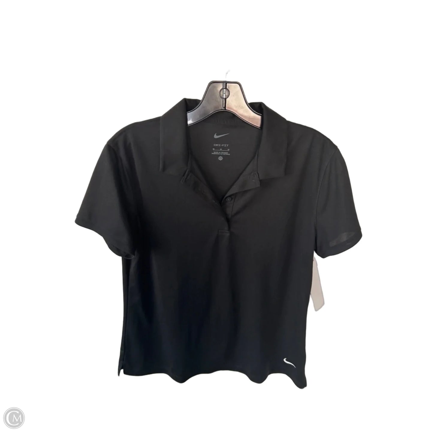 Athletic Top Short Sleeve By Nike In Black, Size: M