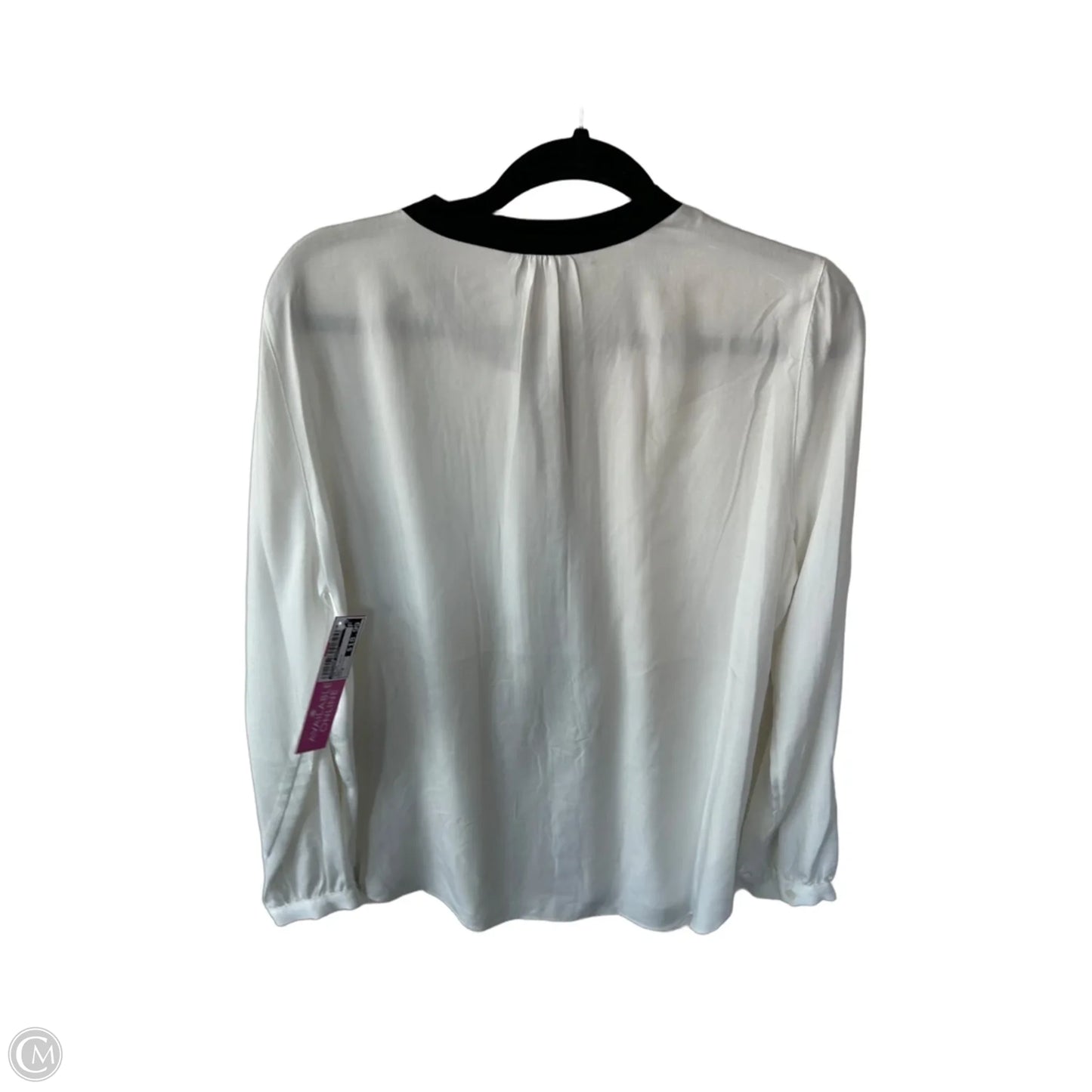 Top Long Sleeve By Adrianna Papell In Black & White, Size: M