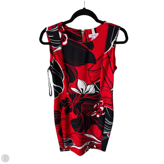 Dress Work By Calvin Klein In Black & Red, Size: M