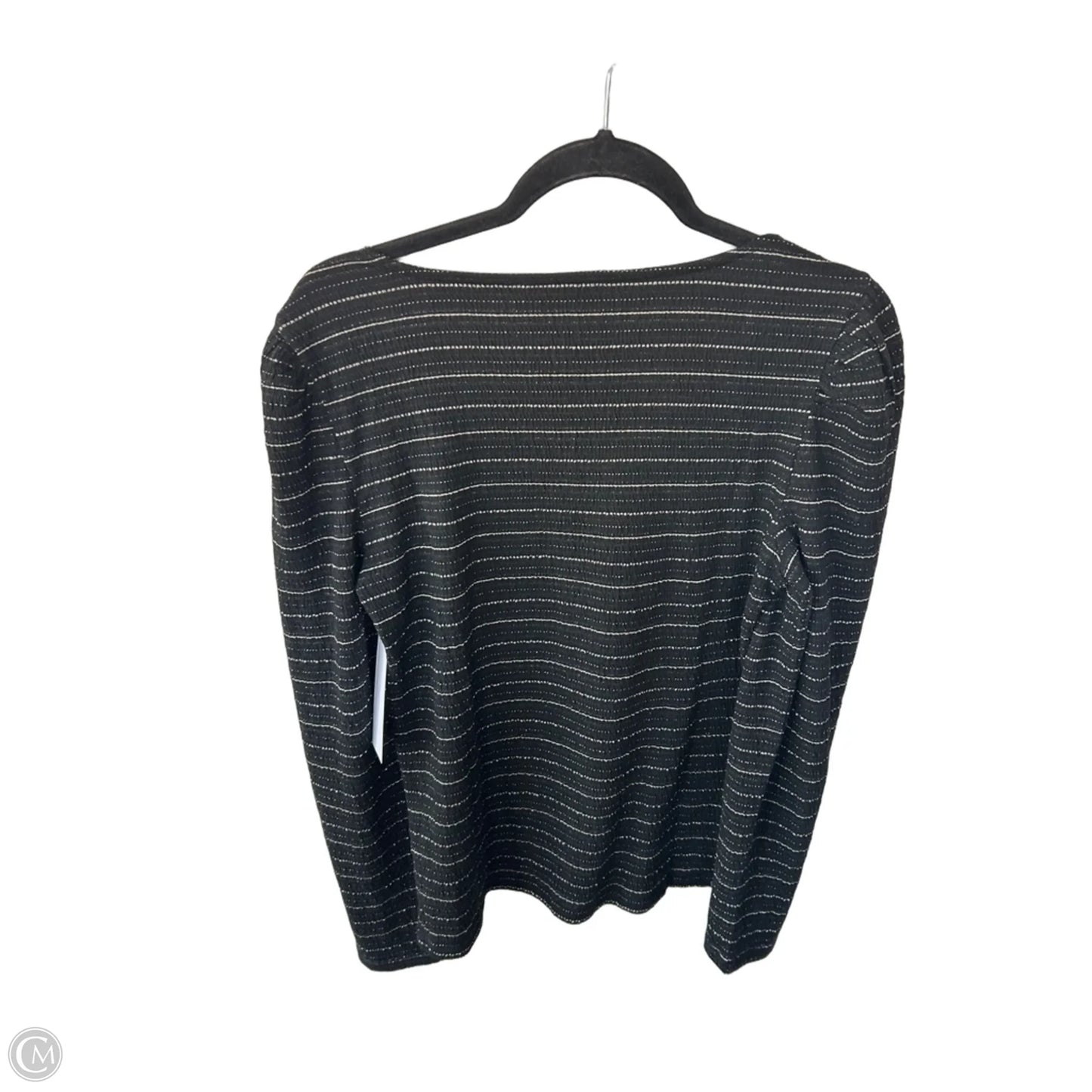Top Long Sleeve By Loft In Black & Gold, Size: L