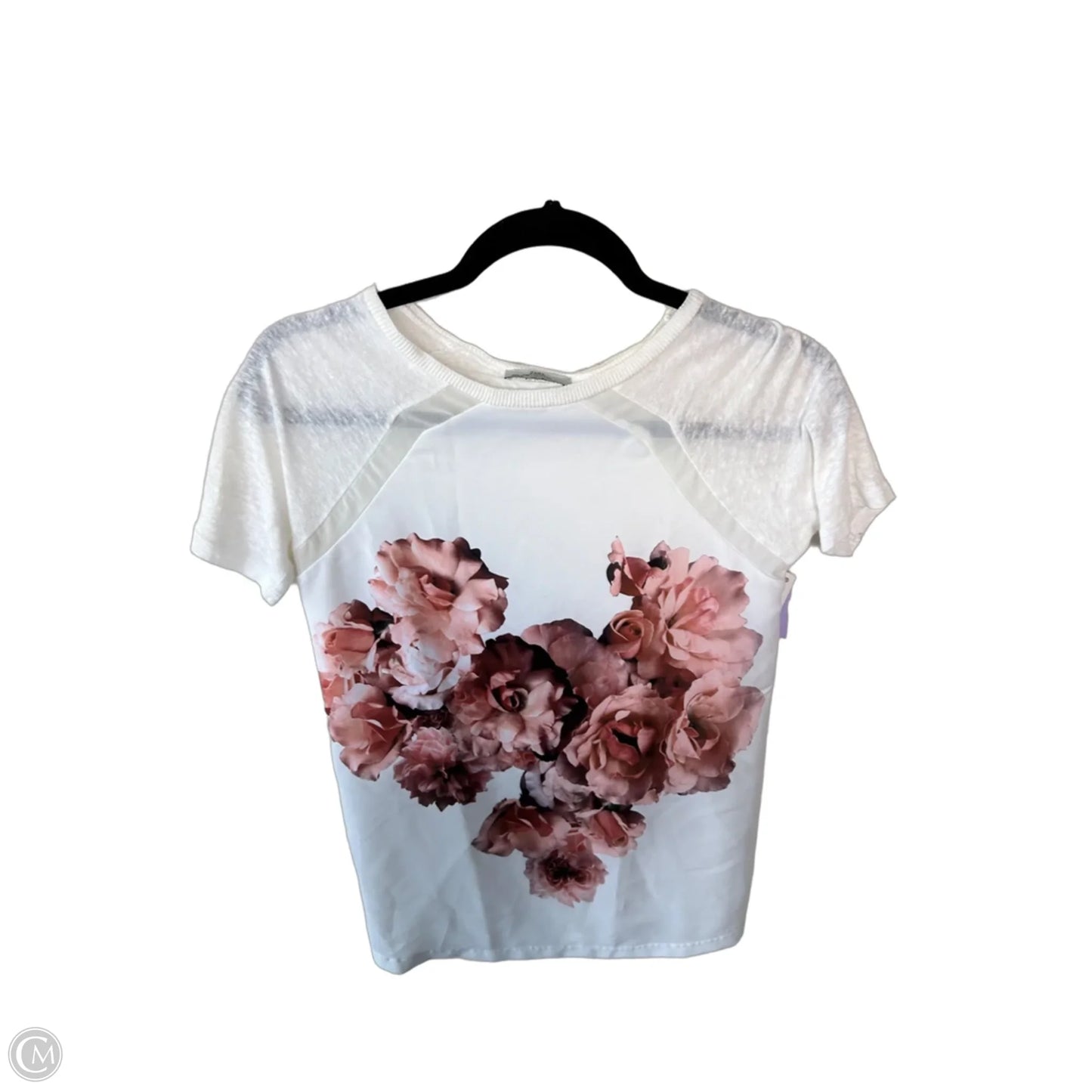 Sweater Short Sleeve By Zara In Cream, Size: S