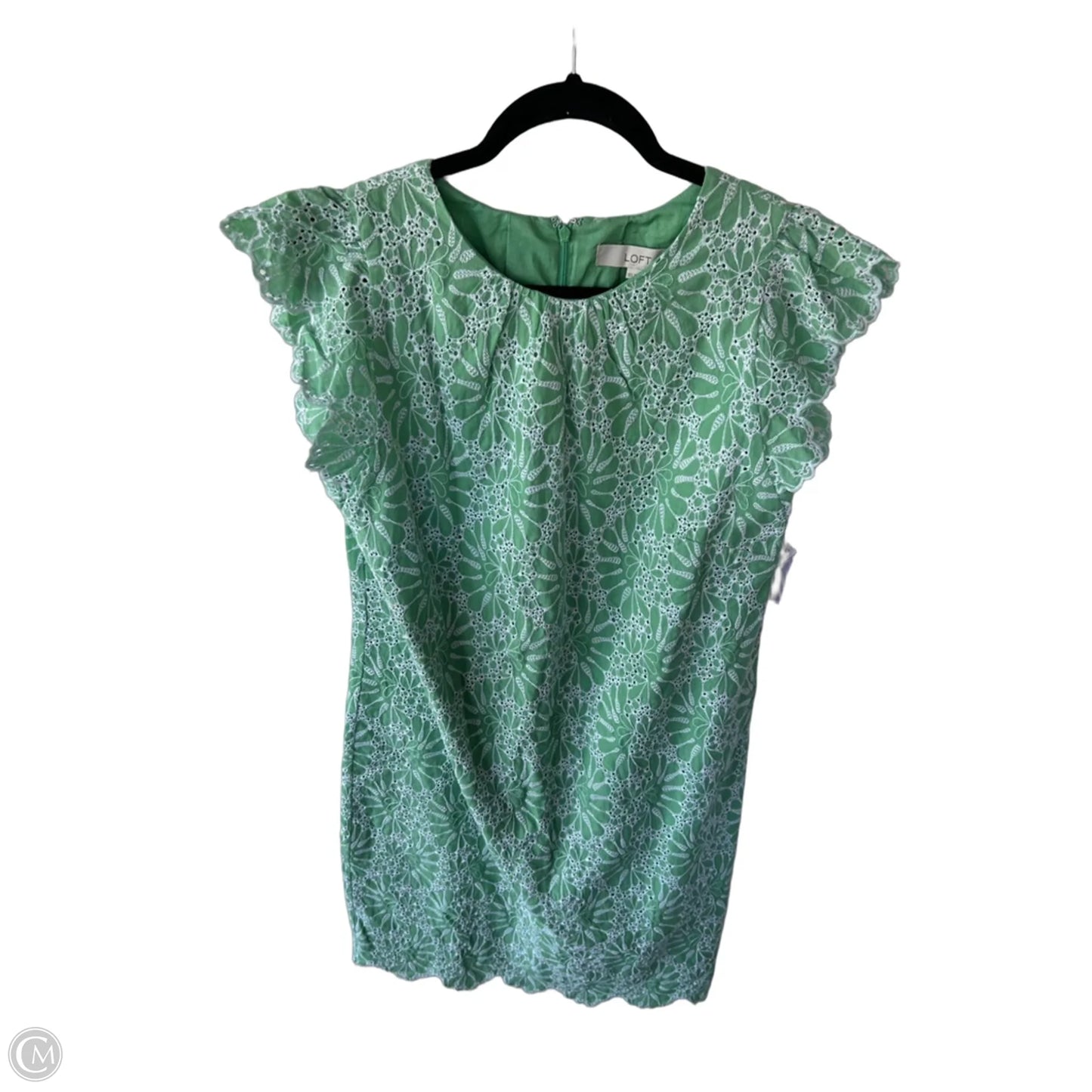 Dress Casual Short By Loft In Green & White, Size: M