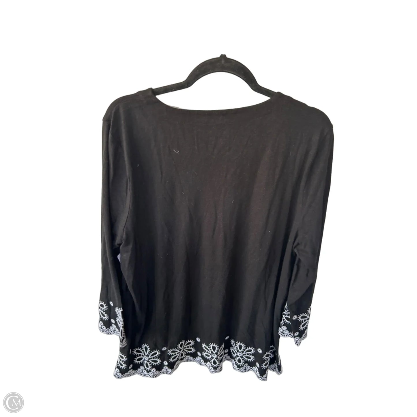 Top Long Sleeve By Talbots In Black & White, Size: Xl