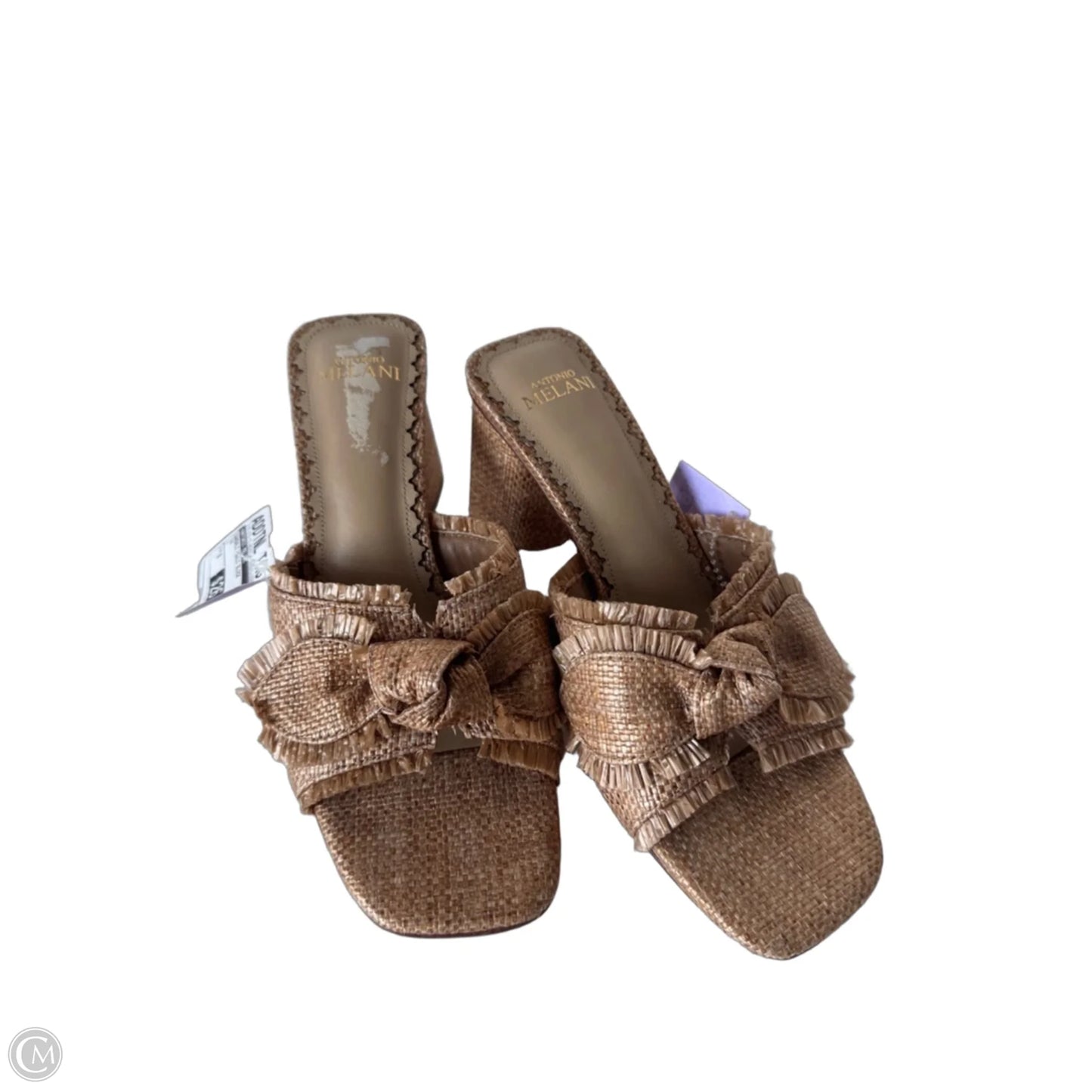 Sandals Heels Block By Antonio Melani In Tan, Size: 6