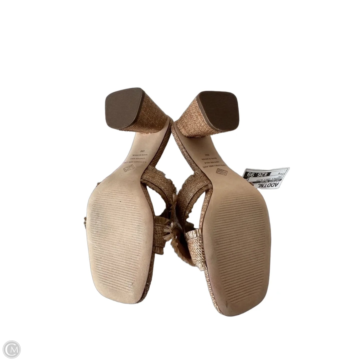 Sandals Heels Block By Antonio Melani In Tan, Size: 6