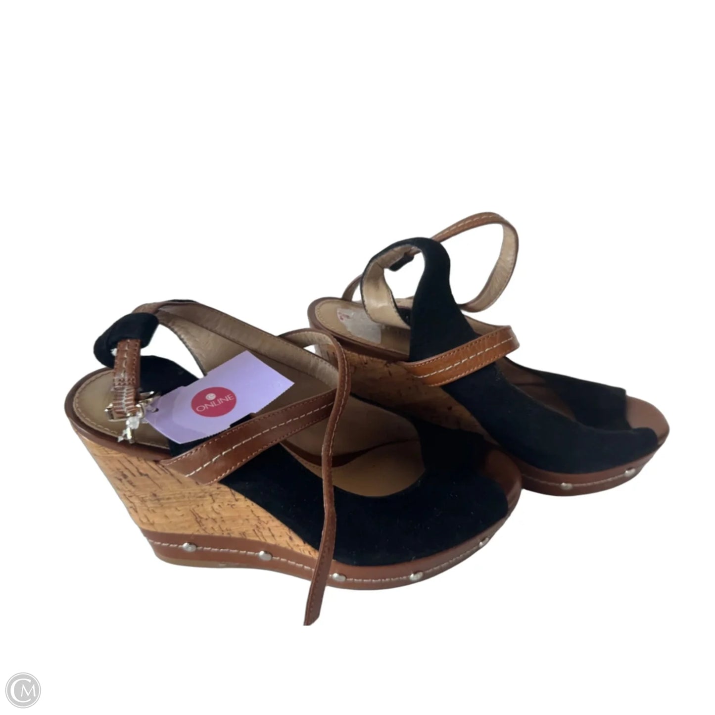 Sandals Heels Wedge By Antonio Melani In Black & Brown, Size: 6.5