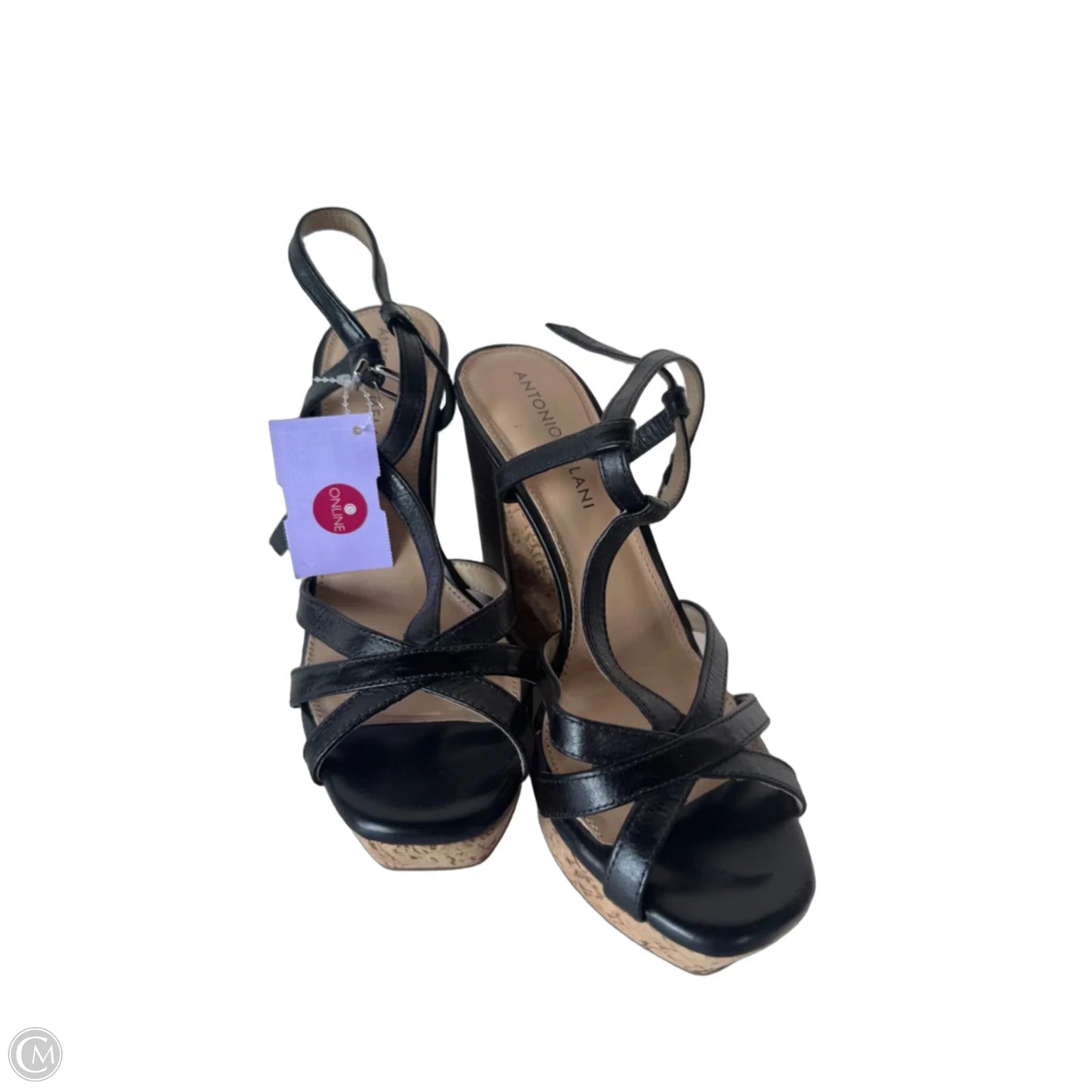 Sandals Heels Wedge By Antonio Melani In Black & Brown, Size: 5.5