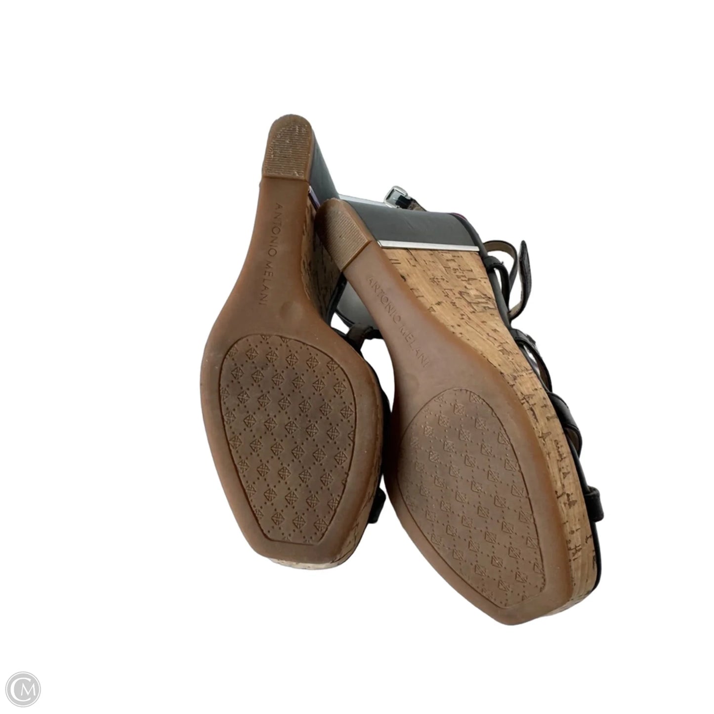 Sandals Heels Wedge By Antonio Melani In Black & Brown, Size: 5.5