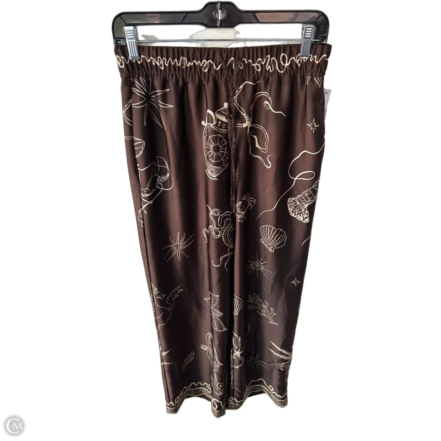 Pants Wide Leg By Maison Damelie In Brown & Tan, Size: 8
