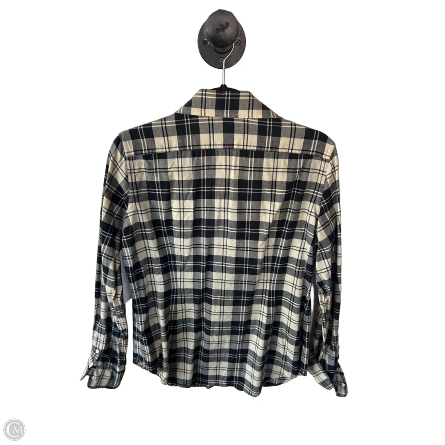 Top Long Sleeve By Ralph Lauren Blue Label In Black & Tan, Size: L