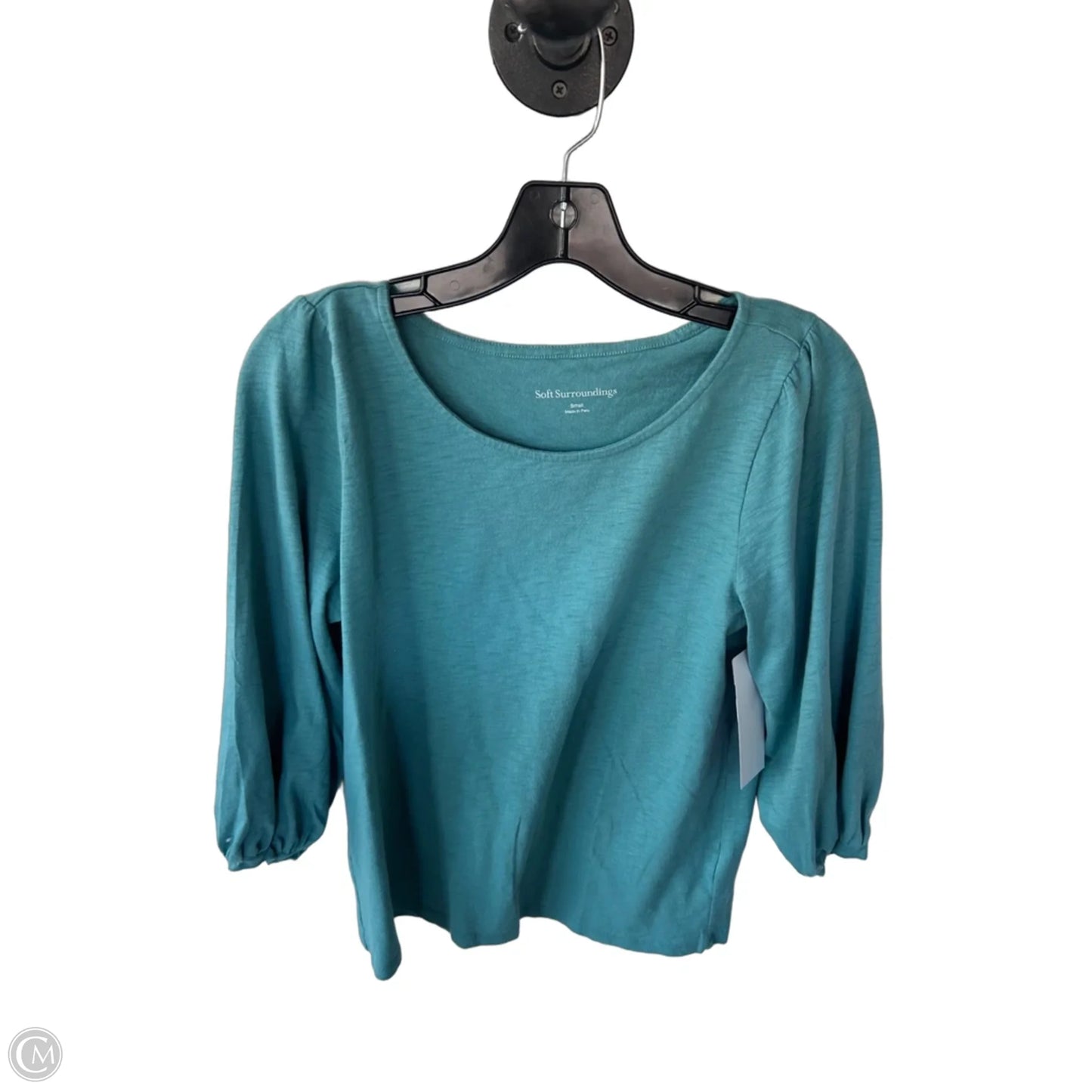 Top 3/4 Sleeve By Soft Surroundings In Blue, Size: S