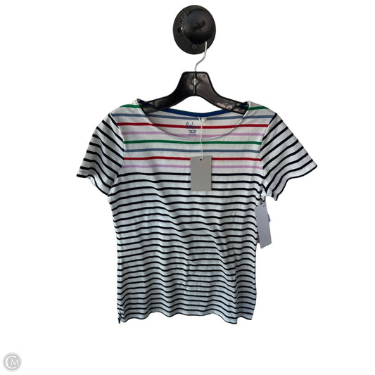 Top Short Sleeve By Boden In Blue & White, Size: S