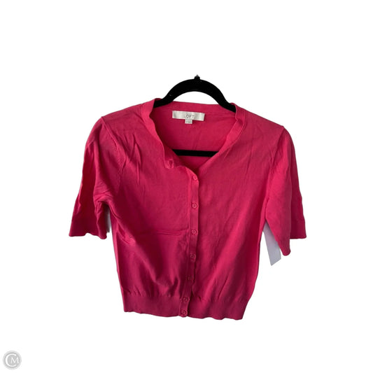 Sweater Short Sleeve By Loft In Pink, Size: S