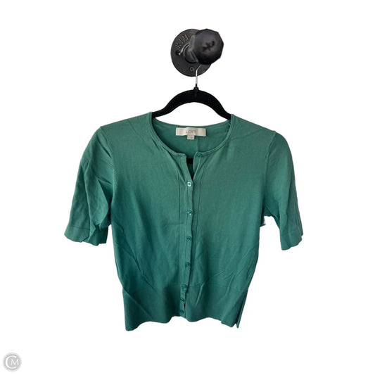 Sweater Short Sleeve By Loft In Green, Size: S