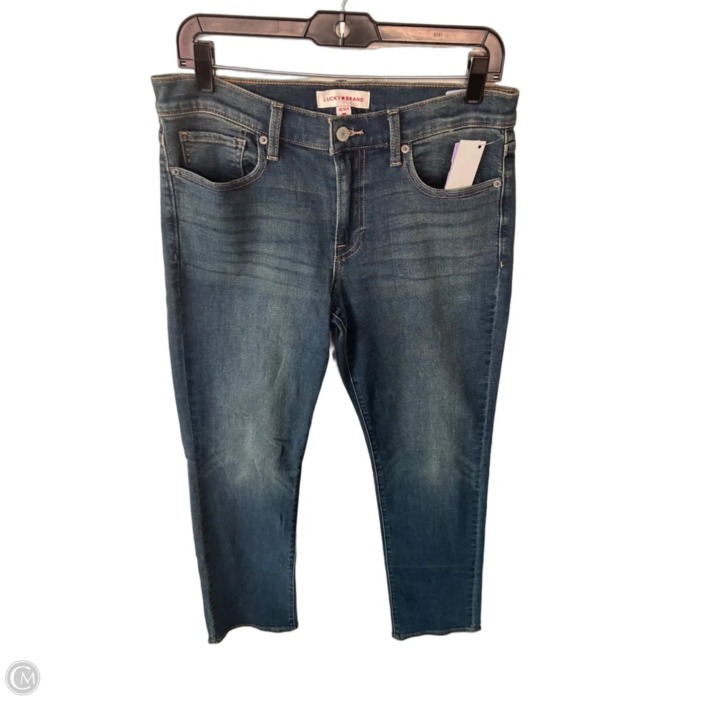 Jeans Straight By Lucky Brand In Blue Denim, Size: 10