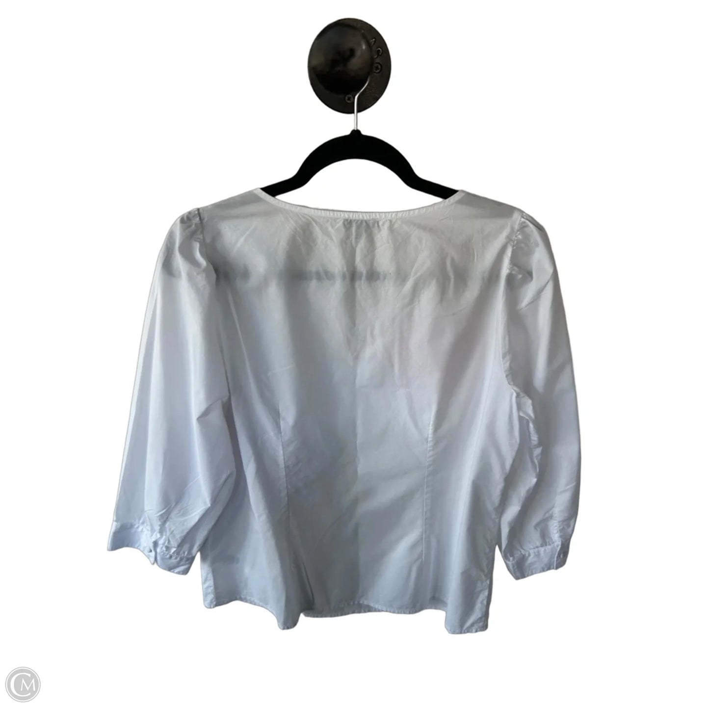 Top Long Sleeve By Talbots In White, Size: M