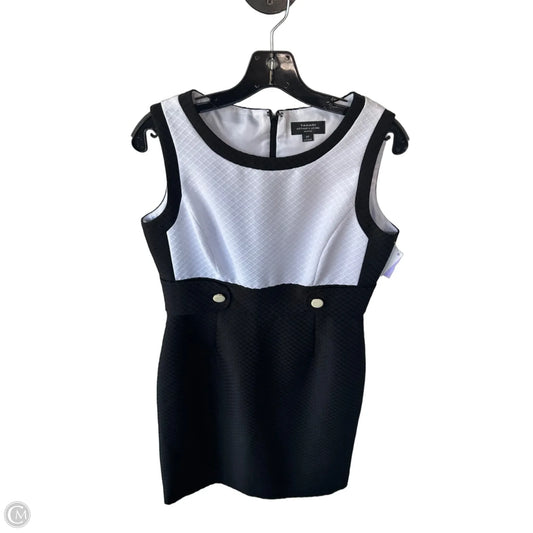 Dress Work By Tahari By Arthur Levine In Black & White, Size: Mp