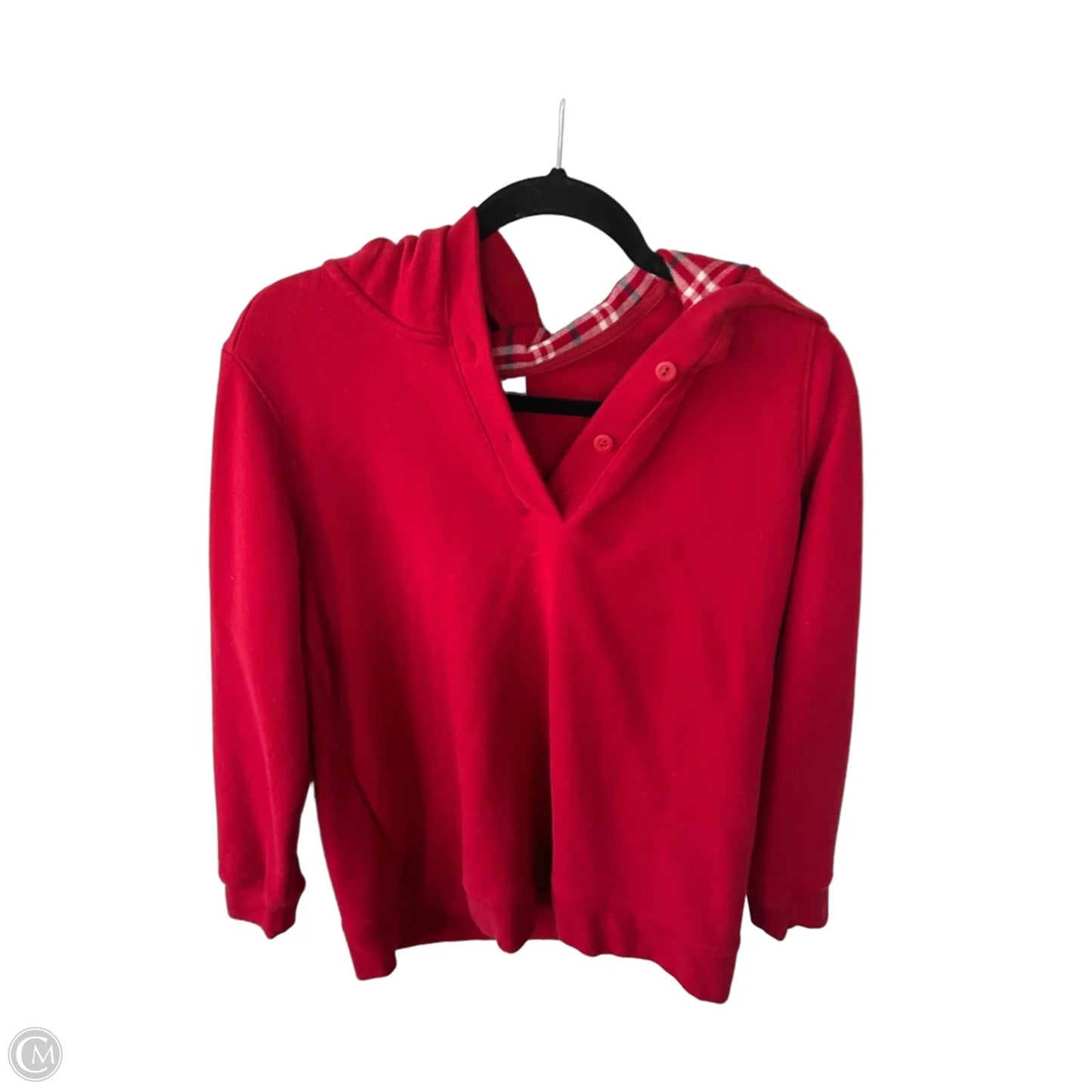 Sweatshirt Hoodie By Lands End In Red, Size: L