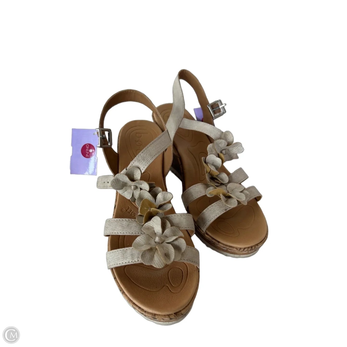 Sandals Heels Wedge By Boc In Tan, Size: 11