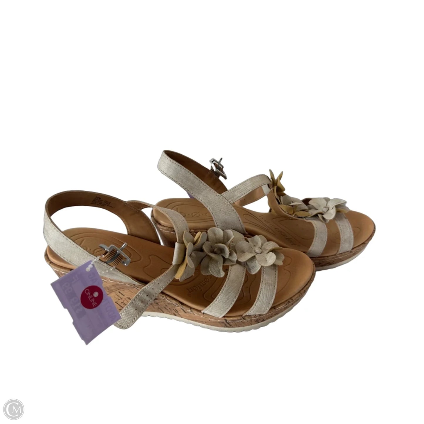 Sandals Heels Wedge By Boc In Tan, Size: 11
