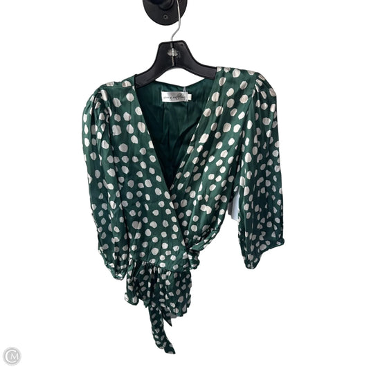 Top 3/4 Sleeve By Cmc In Green & White, Size: S