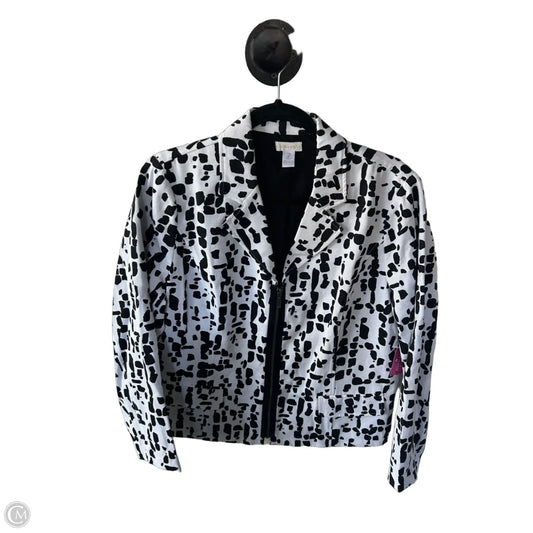 Blazer By Chicos In Black & White, Size: L