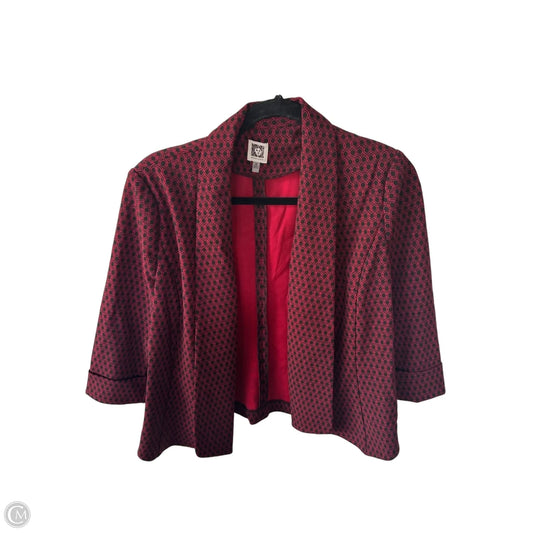 Blazer By Anne Klein In Black & Red, Size: M