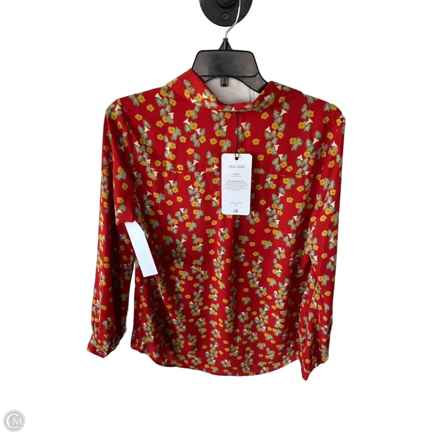 Top Long Sleeve By Cabi In Green & Red, Size: S