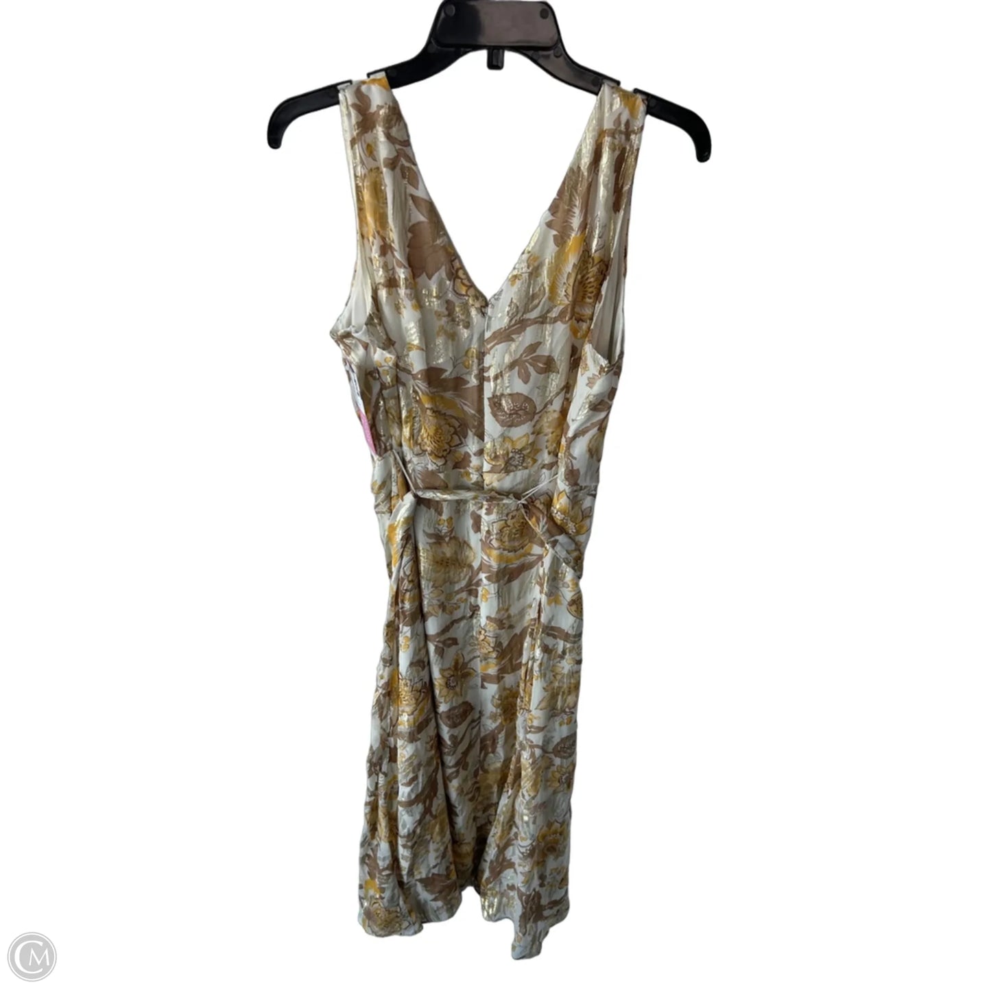 Dress Party Midi By Talbots In Tan & Yellow, Size: L