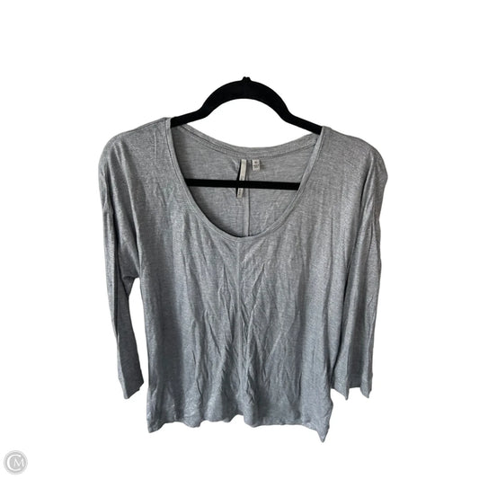 Top 3/4 Sleeve Basic By Calvin Klein In Grey & Silver, Size: M