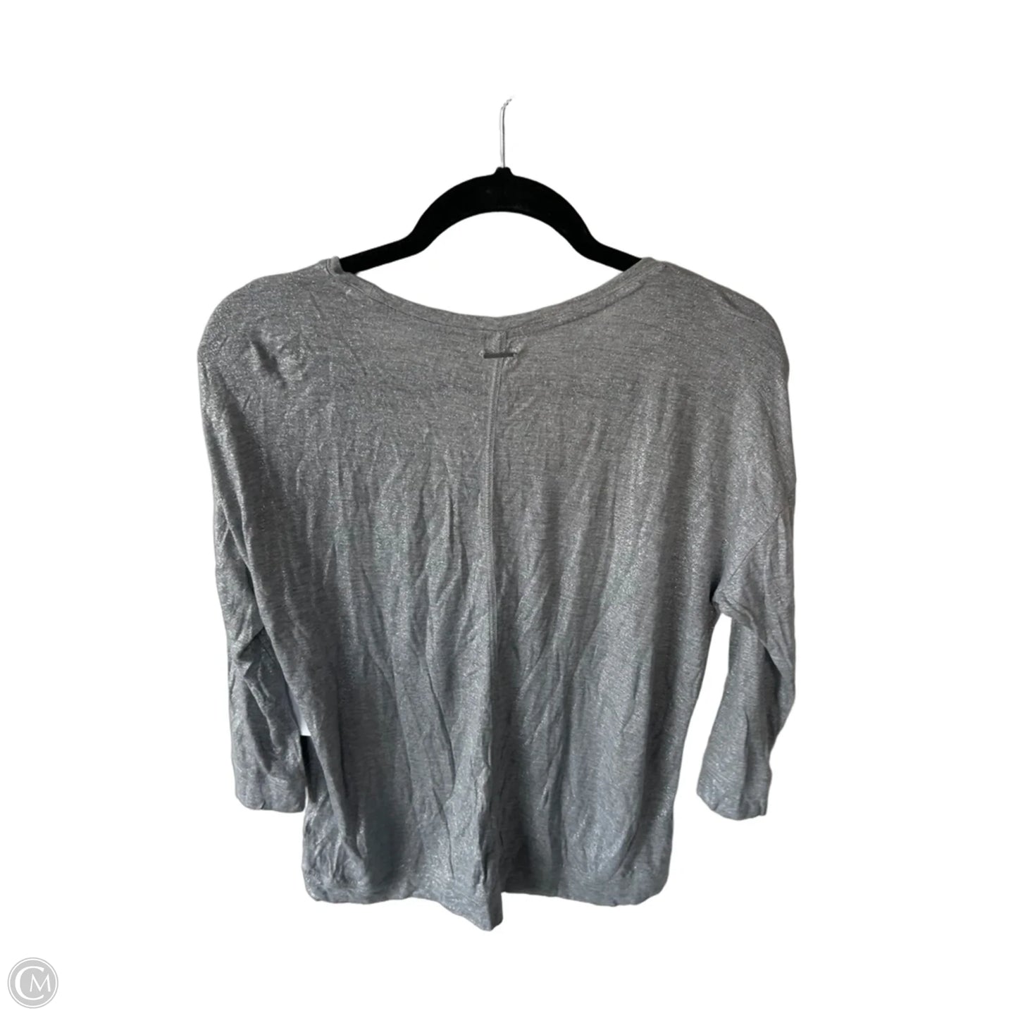 Top 3/4 Sleeve Basic By Calvin Klein In Grey & Silver, Size: M