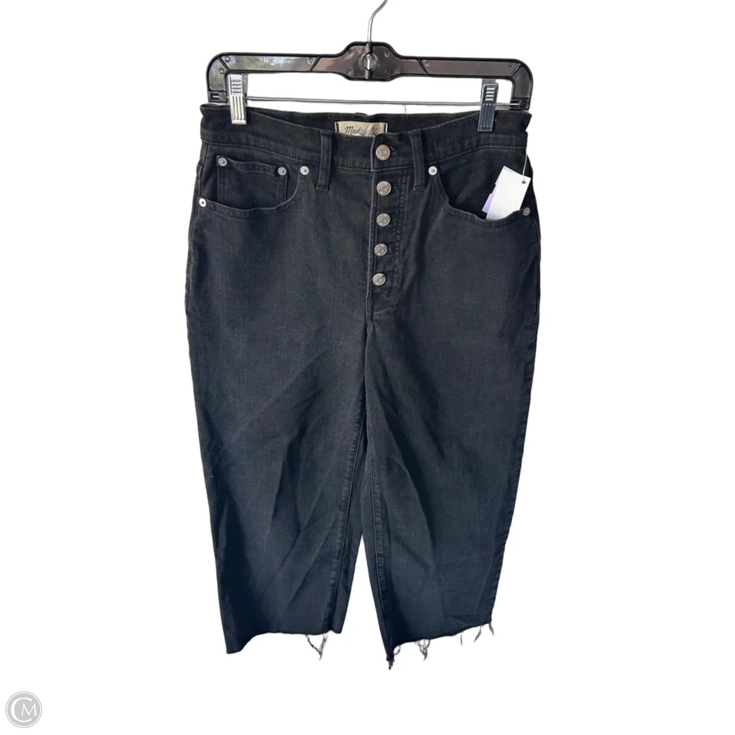 Jeans Wide Leg By Madewell In Black Denim, Size: 4
