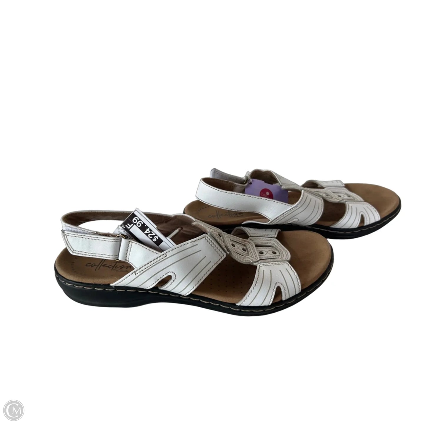 Sandals Flats By Clarks In White, Size: 8